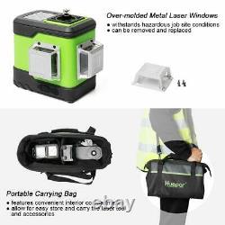 Huepar Rotary 3D Cross Line Self Leveling Laser Level Green Beam 3360 12 lines