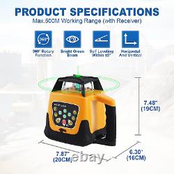 Iglobalbuy Rotary Laser Level Green Laser Self Leveling Kit, 500M Green Beam 360