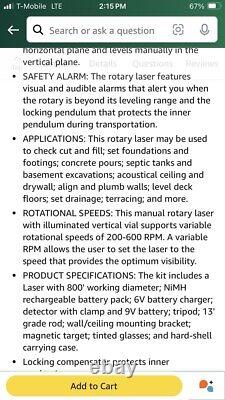 Johnson Level & Tool 99-026K Self-Leveling Horizontal Rotary Laser Orange