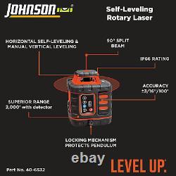 Johnson Level & Tool 99-027K Self-Leveling Rotary Laser System, 8.75, Red, 1 Ki