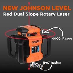 Johnson Level & Tool JRT300-RDHV-K Self-Leveling Red Dual Slope Rotary Orange