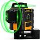 Kaiweets 3d 3x 360° Self Auto Leveling Rotary Green Laser Level Lithium Battery
