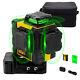 Kaiweets 3d Green Beam Self-leveling Laser Level 3x360 Rotary Line Laser