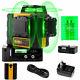 Kaiweets 3d Green Laser Level Rotary Self Leveling 3 X 360° Rechargeable Battery