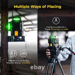 KAIWEETS 3D Green Laser Level Rotary Self Leveling 3 X 360° Rechargeable Battery