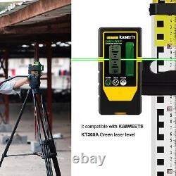 KAIWEETS 3D Rotary Laser Level 60m Green Beam Self-Leveling with Laser Detector