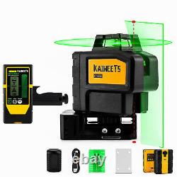 Kaiweets 3D 3X 360° Self Auto Leveling Rotary Green Laser Level &Laser Receiver