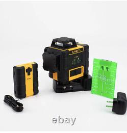 Kaiweets 3D 3X 360° Self Auto Leveling Rotary Green Laser Level with Receiver