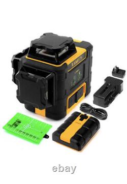 Kaiweets 3D 3X 360° Self Auto Leveling Rotary Green Laser Level with Receiver