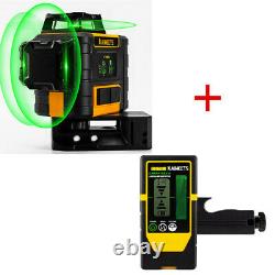 Kaiweets 3D 3X 360° Self Auto Leveling Rotary Green Laser Level with detector
