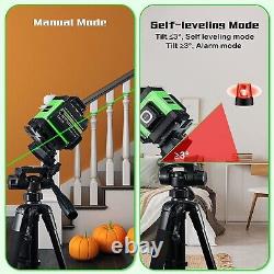 Laser Level 360 Self Leveling Cross Line 16 Lines 4d Rotary Measure Green Tool A