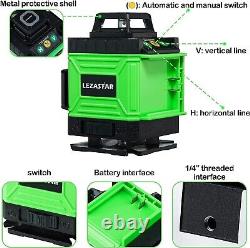 Laser Level 360 Self Leveling Cross Line 16 Lines 4d Rotary Measure Green Tool A