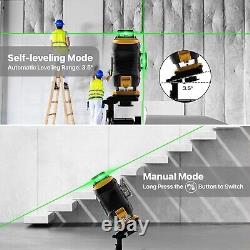 Laser Level Self Leveling DEGLASERS Green 4 x 360° Cross Line with 12V Battery