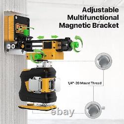 Laser Level Self Leveling DEGLASERS Green 4 x 360° Cross Line with 12V Battery