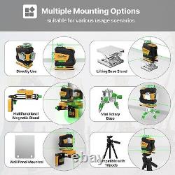 Laser Level Self Leveling DEGLASERS Green 4 x 360° Cross Line with 12V Battery