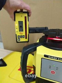 Leica Rugby 610 Rotary Laser Level Rod Eye 160 Digital Receiver + Carry Case