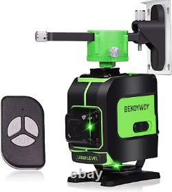 Line Laser Level, 3D Green 12 Lines, 360° Rotary Self-Leveling Horizontal & Vert