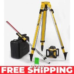 NEW Stabila LAR 160G Rotary Laser Kit with Tripod and Grade Rod, 6 Pieces