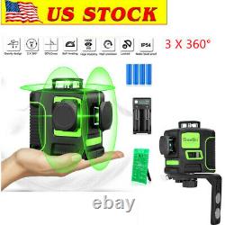 Portable Self Leveling Rotary laser level green 12 Lines 3D Cross Laser Measure