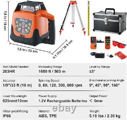 Red Rotary Laser Level 1650Ft, 360 Degree Self Leveling Laser Level Kit, With Sur