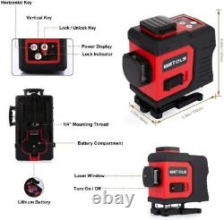 Rotary laser level green 12 Lines 3D Cross Line Laser Self Leveling Measure Tool