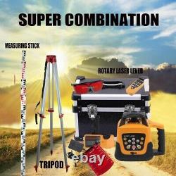 SELF-LEVELING ROTARY SLOPE LASER LEVEL + TRIPOD & 10TH GRADE ROD Ridge yard 360