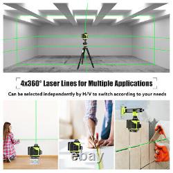 Seesii 4D 360°16 Line Green Laser Level Self Leveling Rotary Cross Measure 200ft