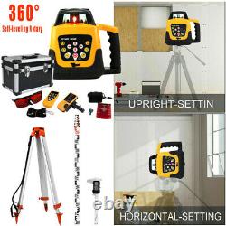 Self-Leveling 360° Rotary Rotating Red Laser Level Tool Kit 500m Range + Tripod