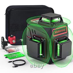 Self Leveling Laser Level 3x360° 3D Cross Line Rotary Lasers Green Beam, Pulse