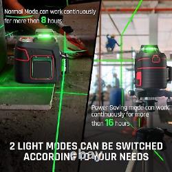 Self Leveling Laser Level 3x360° 3D Cross Line Rotary Lasers Green Beam Pulse
