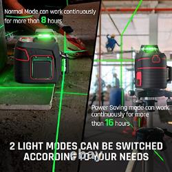 Self Leveling Laser Level 3x360° 3D Cross Line Rotary Lasers Green Beam, Pulse