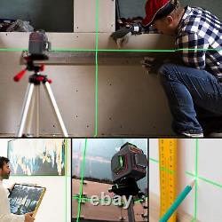 Self Leveling Laser Level 3x360° 3D Cross Line Rotary Lasers Green Beam Pulse