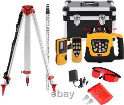 Self Leveling Rotary Laser Level System Kit with Surveying Tripod + Aluminum Gra