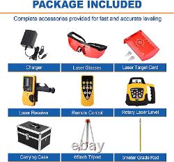 Self Leveling Rotary Laser Level System Kit with Surveying Tripod + Aluminum Gra