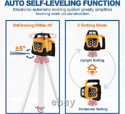 Self Leveling Rotary Laser Level System Kit with Surveying Tripod + Aluminum Gra