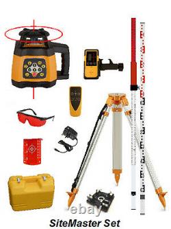 Spot-On Rotary Laser Level 500 Red Self-levelling, SiteMaster Set, Range 500m