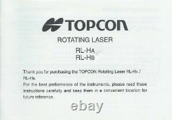 TOPCON RL-HA SELF-LEVELING LASER LEVEL WithTRIPOD, SENSOR & ROD