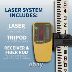 Topcon RL-H5A Laser 360 Leveler LS-80X Receiver Tripod and Inch Fiber Rod