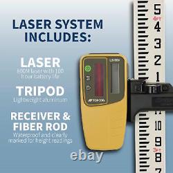 Topcon Self-Leveling Rotary Laser Receiver with Tripod & Inch Grade Level Rod