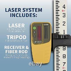 Topcon Self-Leveling Rotary Laser Receiver with Tripod & Tenth Grade Level Rod