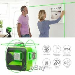 US 3D Green Beam 12 Cross Line Rotary Laser Level Self Leveling 4°±1° Tool