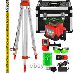 VEVOR 360° Self Leveling Rotating Rotary Laser Level w Tripod Staff Green Beam