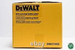 150' Dewalt Dw074kd Auto-niveau Intérieur / Extérieur Rouge Rotary Laser Set