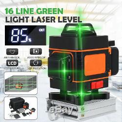 16 Ligne 4d Laser Niveau Green Light Auto Autolissant 360 ° Mesure Rotary Croix