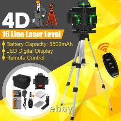 16 Lignes 4d 360° Rotary Laser Level Cross Green Self Leveling Measure With Tripod