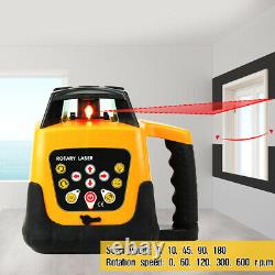360° Automatique Auto-nivellement Red Beam Rotary Laser Level 500m +1.65m Trépied