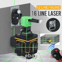 3d 12/16line Green Light Laser Level Digital Self Leveling 360° Rotary Measurement