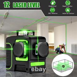3d Rotary 12 Lignes Vert Laser Niveau Outil Mesure Auto-niveautage Pour La Construction