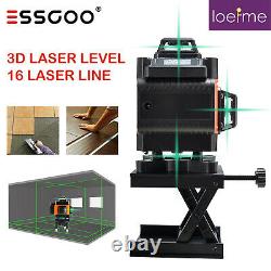 4d 16 Lignes Green Laser Level Diy Cross Line Self Leveling 360 Rotary Measurement Us