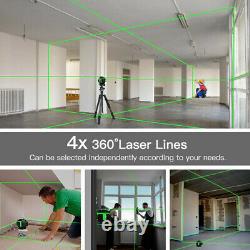 4d 360° 16 Line Green Beam Laser Level Auto Self Leveling Rotary Cross Measurement